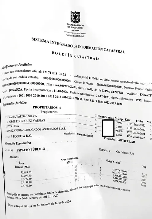 Boletín Catastral humedal Bonanza